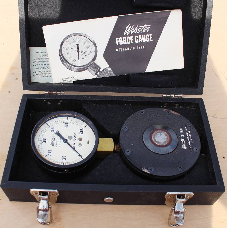 lot 7077 image: Webster Force Gauge- 0 to 6,000 Pound Capacity- In Box