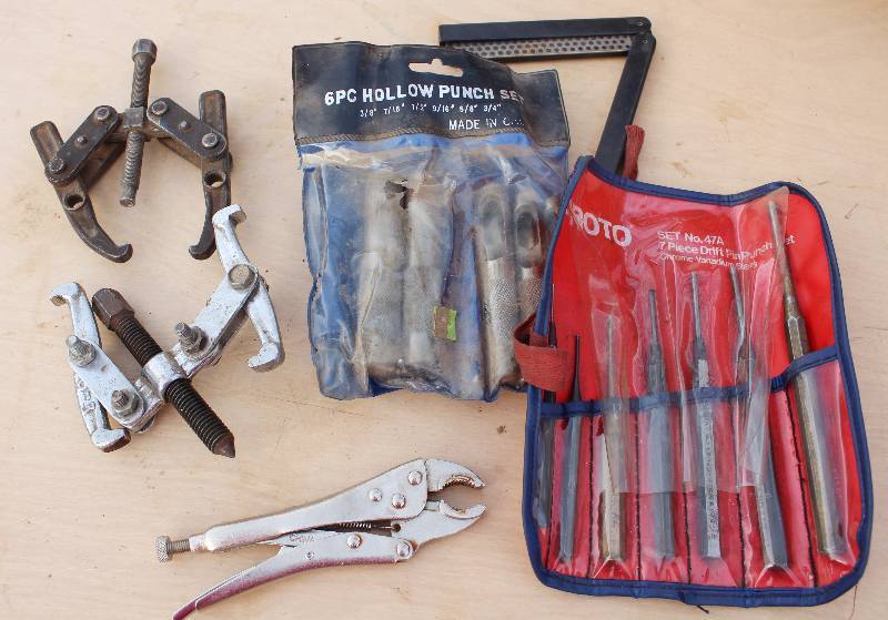 lot 7109 image: Assorted Tools- Includes Drill Pin Punch Set, Hollow Punch Set, and MORE