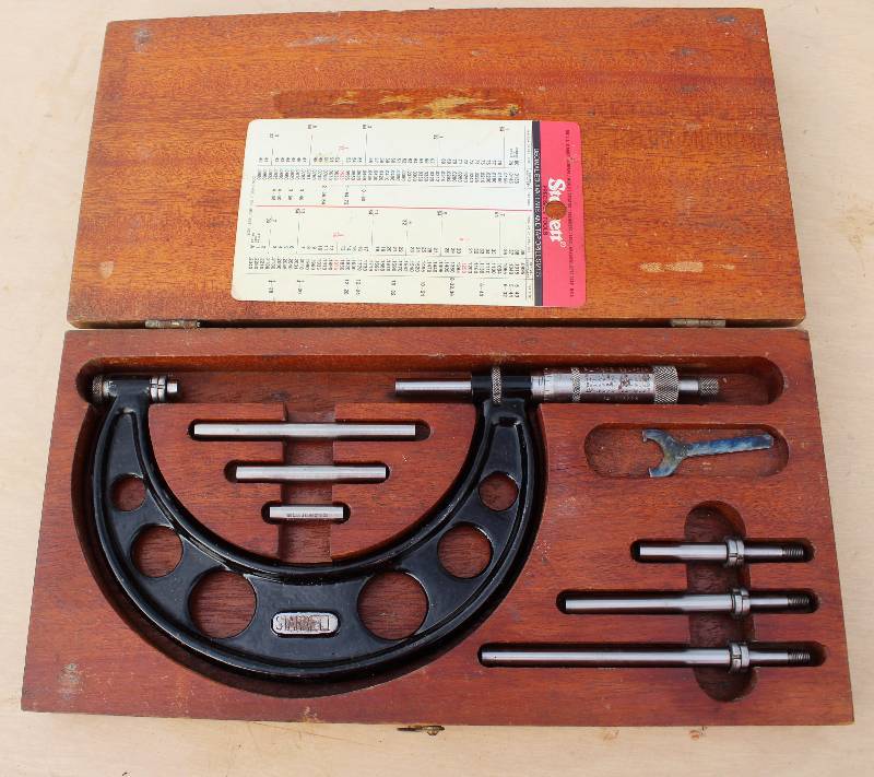 lot 7115 image: 4 Inch Starrett Micrometer- Model No. 224- In Original Box WOW
