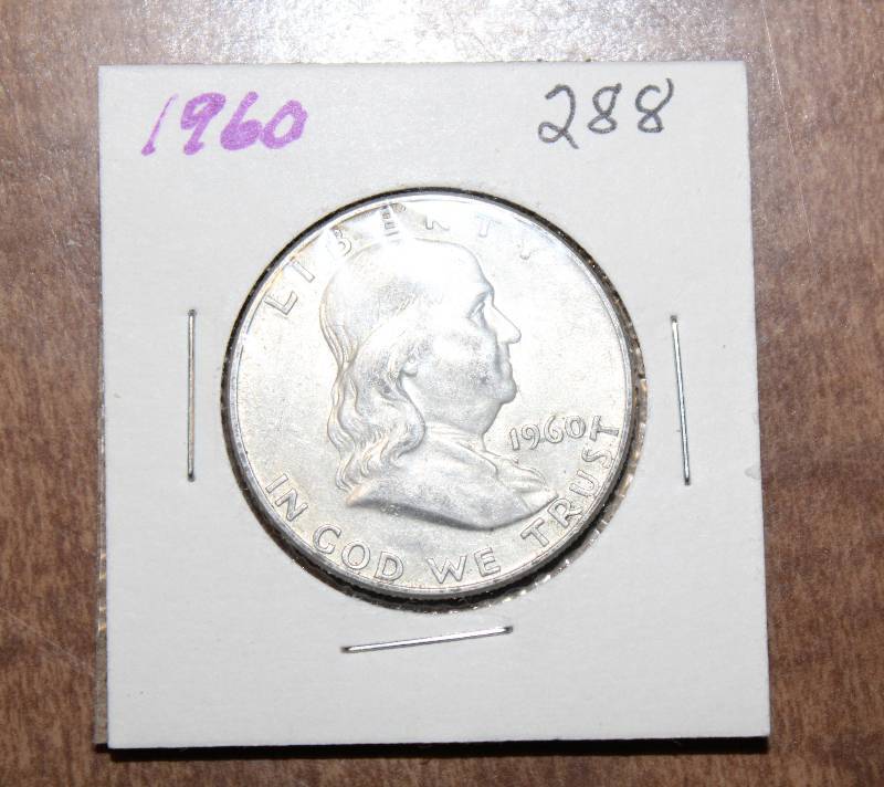 lot 4323 image: Coin - 1960 Franklin Silver Half Dollar