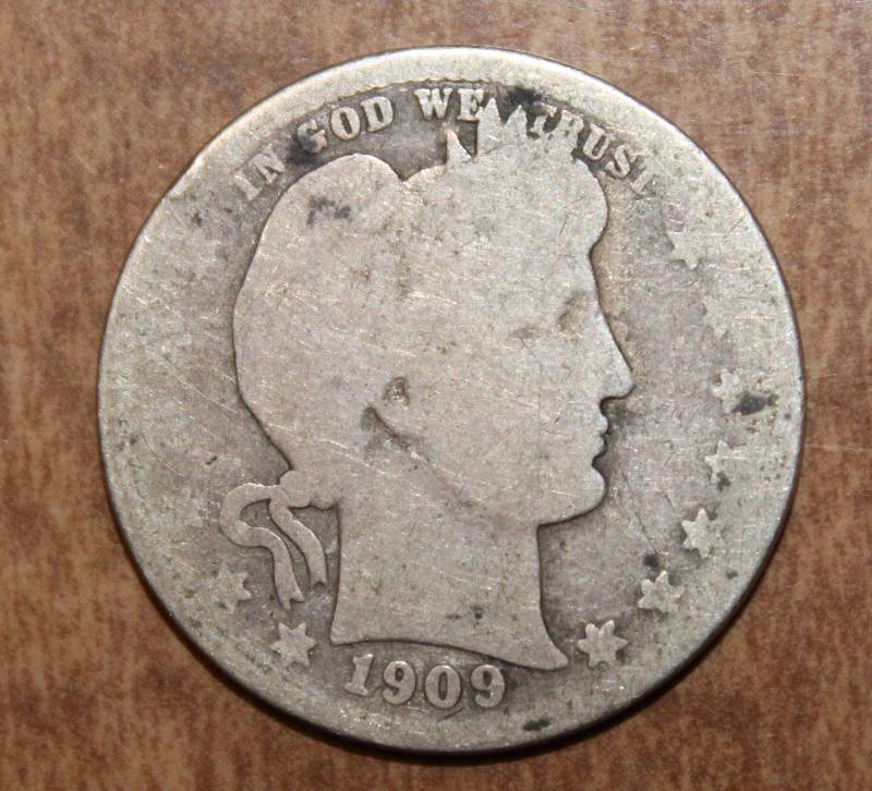 lot 4326 image: Coin - 1909 Barber Quarter
