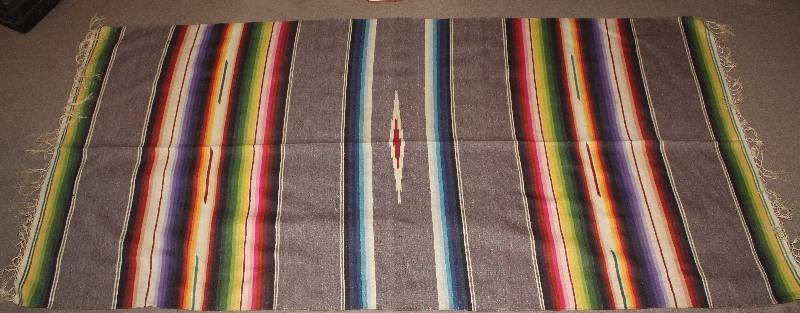 lot 4335 image: Colorful Indian Rug - 69 x 34