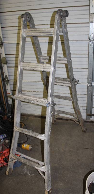lot 4359 image: Werner Aluminum Multi-Positional Ladder