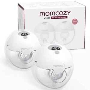 lot 27463 image: Momcozy Breast Pump Hands Free M5, Wearable Breast Pump of Baby Mouth Double-Sealed Flange with 3 Modes & 9 Levels, Electric Breast Pump Portable - 24mm, 2 Pack Quill Gray