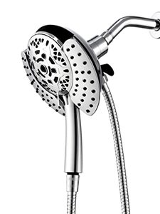 lot 27466 image: Shower Head with Handheld High Pressure INAVAMZ Hand Held Shower Head & Rain Shower Head 2-IN-1 Shower Head with 59 Rotatable Stainless Steel Hose, Meet cUPC and CEC Certification