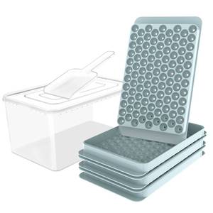 lot 27470 image: WIBIMEN Mini Ice Cube Trays,104x3PCS Small Ice Cube Tray Crushed Ice Tray for Chilled Drinks Coffee Juice(0.45 Inch Ice Ball Trays & Ice Bin & Ice Scoop)