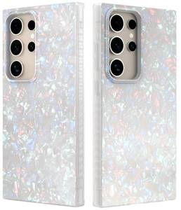 lot 27478 image: LONLI Hue - for Samsung Galaxy S24 Ultra Case - White Pearl Tort - Unique, Elegant and Aesthetic Shockproof Cover for Women, Girls and Men (2024)