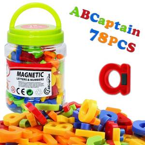 lot 27487 image: ABCaptain Magnetic Letters Numbers Alphabet ABC 123 Fridge Magnets Preschool Educational Learning Plastic Toy Set Uppercase Lowercase Math Symbols for Toddlers Kids (78 PCS)