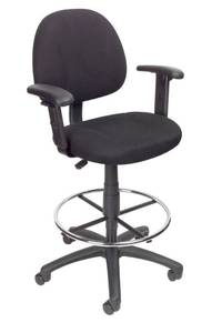 lot 38030 image: Boss Office Products Ergonomic Works Drafting Chair with Adjustable Arms in Black, 250