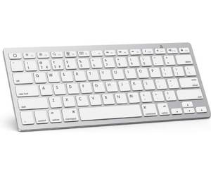 lot 38046 image: Ultra-Slim Bluetooth Keyboard for iPad 10.2(10th 9th 8th Generation) 9.7, iPad Air 5th  4th Generation, iPad Pro 1112.9, iPad Mini, and More Bluetooth Enabled Devices, White