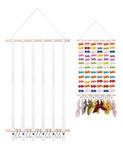 lot 38067 image: SYGY Bow Holder for Girls Hair Bows, Bow Organizer for Girls Hair Bow, Clip, Hair Tie, Headband Storage, Hair Accessories Organizer Display for Girls Room Wall Hanging Decor