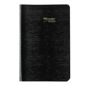 lot 38077 image: Brownline 2023 Essential Weekly Planner, Appointment Book, 12 Months, January to December, Soft Cover, Twin-Wire Binding, Black, 8 x 5 (CB100.BLK-23)