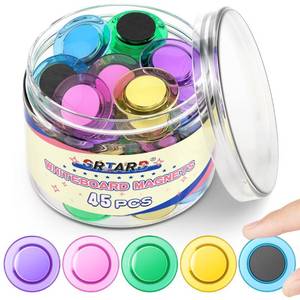 lot 38090 image: Grtard 45 Pcs Magnets for Whiteboard, Round Refrigerator Magnets Fridge Magnets Whiteboard Magnets, Dry Board Decorative Magnets Teacher Supplies for School, Home, Office (Colorful, 3cm1.18 inch)