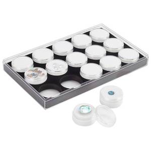 lot 38095 image: PH PandaHall 15pcs Diamond Storage Box Gem Display Case Gemstone Container Small Round Plastic Box Jewelry Organizer with Velvet for Collectibles Rhinestone Crystal Small Items, Jewelry