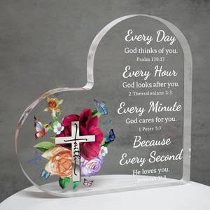 lot 38097 image: Christian Gifts for Women Inspirational Gifts for Friends, Acrylic Bible Verse Desk Decor Mom Gifts Religious Gifts Scripture Gifts for Sister Friends, Motivational Gifts for Mother