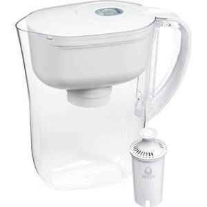 lot 38127 image: Brita Metro Water Filter Pitcher with SmartLight Filter Change Indicator, BPA-Free, Replaces 1,800 Plastic Water Bottles a Year, Lasts Two Months, Includes 1 Filter, Small - 6-Cup Capacity, White