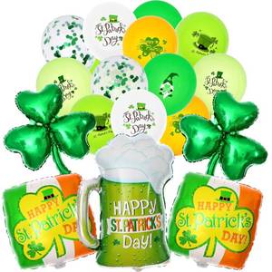 lot 38142 image: KatchOn, St Patricks Day Balloons 25 Pieces - St Patricks Day Decorations  Shamrock Balloons, Saint Patricks Day Decorations  St Patricks Balloons Garland, Clover Balloons  Shamrock Decorations
