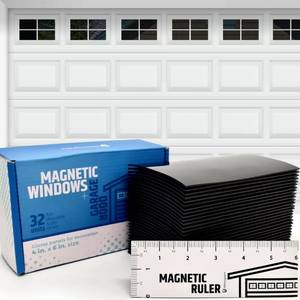 lot 38146 image: Strong & Glossy Magnetic Garage Door Windows - Looks Like Real Window PanelsFaux Panes - Decorative Hardware Kit - Easy to Align & Will Never Fall (Upgraded Magnets)  Fits 2 Car Garage  32pcs 4X6