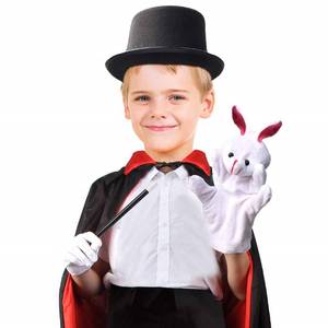 lot 38162 image: Beelittle Kids Magician Costume Set with Cloak Cape Top Hat Wand Gloves Rabbit Puppet