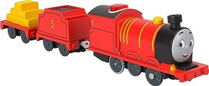 lot 38164 image: Thomas & Friends Motorized Toy Train Talking James Battery-Powered Engine with Sounds & Phrases for Preschool Kids 3 Years