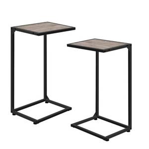lot 38189 image: C Shaped End Table Set of 2, C Tables for Couch, Snack Side Table for Sofa, Couch Tables That Slide Under, Small TV Tray Table for Living Room, Bedroom, Light Oak