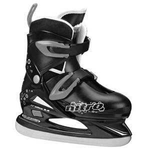 lot 38195 image: Lake Placid Boys Nitro 8.8 Adjustable Figure Ice Skate, GreyBlack, Small (11-13)
