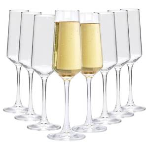 lot 38205 image: Ufrount Champagne Glasses Set of 8,Elegant 8oz Champagne Flutes,Clear Sparkling Champagne Flutes Glass Mimosa Glass for Prosecco,Restaurant,Wedding,Party,Anniversary