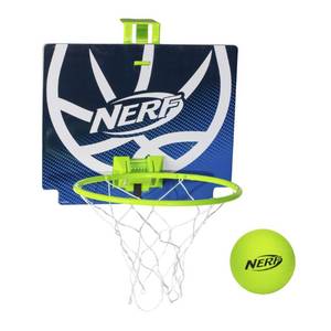 lot 38216 image: NERF Mini Over the Door Basketball Hoop - Nerfoop Indoor Basketball Hoop for Kids - Toy Door Basketball Hoop  Mini NERF Foam Basketball Game Set - Perfect for Bedroom Indoor Basketball - Green
