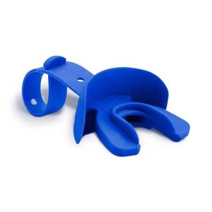 lot 38220 image: Markwort Vettex Doubleguard Mouthguard for Football, Lacrosse, Braces - Breathable Mouth Guard with Lip Protection and Strap - Youth, Royal Blue