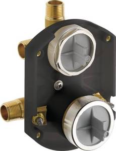 lot 38221 image: Delta Faucet R22000 MultiChoice Universal Valve 3-Setting 6-Setting Custom Shower Integrated Diverter Rough, Custom Shower Valve Kit, Brass Construction, R22000-WS (Screwdriver Stops Included) - Retail $153.69