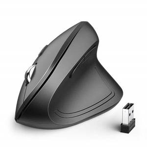 lot 38230 image: iClever Ergonomic Mouse, WM101 Wireless Vertical Mouse 6 Buttons with Adjustable DPI 1000160020002400 Comfortable 2.4G Optical Ergo Mouse for Laptop, Computer, Desktop, Windows, Mac OS, Gray Black
