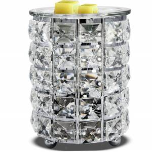 lot 38233 image: Wrought Iron Crystal Wax Melt Warmer Electric Oil Burner Wax Melt For Home, Kitchen, Living Room, Bedroom, SPA(Silver)