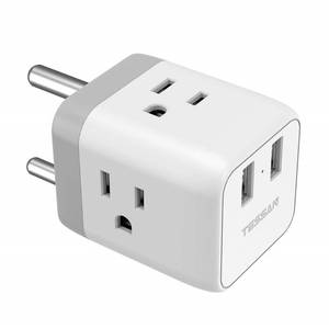 lot 38257 image: TESSAN South Africa Power Adapter, Type M Travel Adapter Plug with 3 US Outlets and 2 USB Ports, US to South Africa Plug Adapter Botswana Zimbabwe - Safe Grounded
