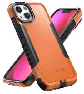 lot 38266 image: CAPERCASE Rugged Shockproof Case for iPhone 13 6.1 inch (2021), Military Grade Anti-Drop Heavy-Duty Tough Slim Fit Lightweight Protective Phone Case, Orange