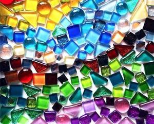 lot 38267 image: 500g Glue Down Irregular Tiny Mosaic Tile Hobbies Children Handmade Crystal Craft for Bathroom Kitchen Home Decoration DIY Art Projects,0.4X0.4 Inch(Mixed Color Series)