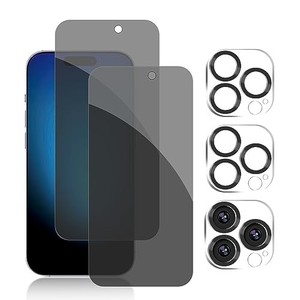 lot 38276 image: Pehael 22 Pack iPhone 15 Pro Privacy Screen Protector with Camera Lens Protector Full Coverage Anti-Spy Tempered Glass Film 9H Hardness Upgrade Edge Protection Easy Installation Bubble Free