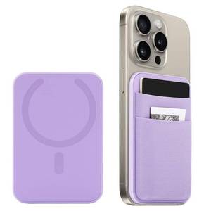 lot 38283 image: WALLFID Magsafe Wallet Compatible with iPhone 15141312 ProMaxPlusMini,RFID Credit Card Case Holds 5 Cards. (Purple)
