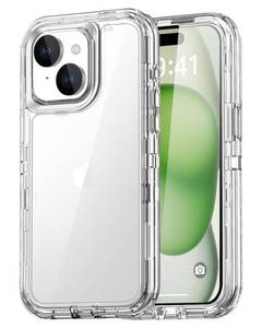 lot 38298 image: AICase Clear Case for iPhone 15,Heavy Duty Durable 3-Layer Not YellowingMilitary Grade Drop Protection ShockproofDropProof Protective Cover for iPhone 15 6.1 2023