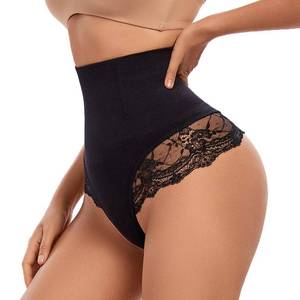 lot 38305 image: SURE YOU LIKE Tummy Control Thong Shapewear for Women Lace Underwear Seamless Body Shaper Panties (Black, 0-2)