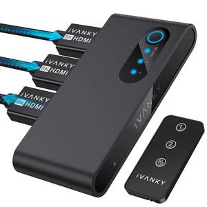 lot 38306 image: 8K HDMI 2.1 Switch iVANKY Bi-Directional 2 in 1 Out HDMI Switch with Remote, 4K120Hz 8K60Hz HDMI Switcher 1 in 2 Out (1 Display at a Time) 48Gbps for PS5PS4, Xbox, Roku, Apple TV, Fire Stick