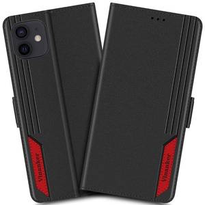 lot 38315 image: Vinanker Case for iPhone 12iPhone 12 Pro, Premium Leather Flip Wallet with RFID Blocking Card Holder Cover for iPhone 12iPhone 12 Pro (BlackRed)