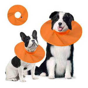 lot 38338 image: Dog Recovery Collar,Dog Soft Cone Collar Alternative After Surgery,Adjustable,Breathable E Collar for LargeMediumSmall Dogs Cats,Orange S