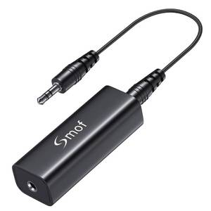 lot 38341 image: Smof Upgraded Ground Loop Noise Isolator, Noise Filter for Car AudioHome Stereo System (Eliminate The Buzzing Noise Completely) with 3.5mm Audio Cable, Black