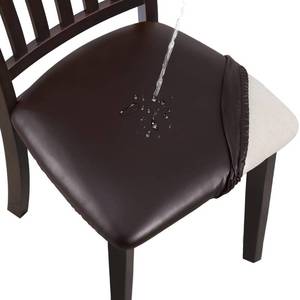 lot 38351 image: YISUN Chair Seat Covers Set of 6, Pu Leather Waterproof Dining Room Chair Covers, Stretch Chair Cover for Dining Room Chair Protector Slipcover for Kitchen, Hotel (Pu Coffee, 6 Sets)