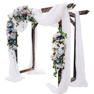 lot 38364 image: LINXTAR 2 Panels White Wedding Arch Drapery 6 Yards Long and 30 Wide Sheer Chiffon Wedding Arch Draping Fabric for Party Backdrop Outdoor Ceremony Decoration