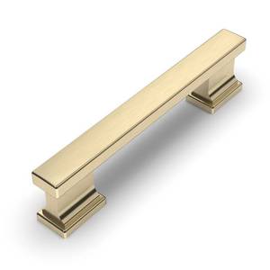 lot 38383 image: Amerdeco 10 Pack Brushed Brass Cabinet Pulls 3-34 Inch(96mm) Hole Center Gold Drawer Pulls Cabinet Hardware Kitchen Cabinet Handles for Bathroom Dresser Pulls ZH00013