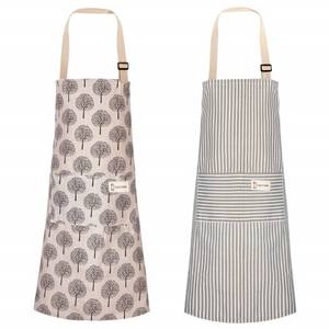 lot 38390 image: Syhood 2 Pieces Linen Cooking Kitchen Apron for Women and Men Kitchen Bib Apron with Pocket Adjustable Soft Chef Apron