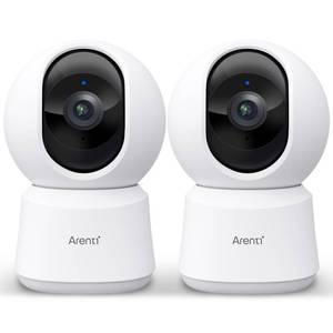 lot 38392 image: ARETI 5ghz WiFi Security Camera Indoor, 4MP Plug-in Pet Dog Camera with Phone App, Baby Home Cam 2.4G5G Dual-Band, AI Motion Detection, Auto Tracking, 2-Way Talk, Night Vision, Works with Alexa 2PC