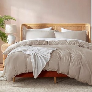 lot 38404 image: Nestl Linen Duvet Cover King Size - Soft Double Brushed King Duvet Cover Set, 3 Piece, with Button Closure, 1 Duvet Cover 104x90 inches and 2 Pillow Shams