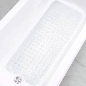 lot 38409 image: Linoows Bathtub and Shower Mats, Extra Long Non-Slip Bath Mat 39 x 16 Inch, Machine Washable Bath Tub Mat with Suction Cups & Drain Holes for Bathroom, Clear